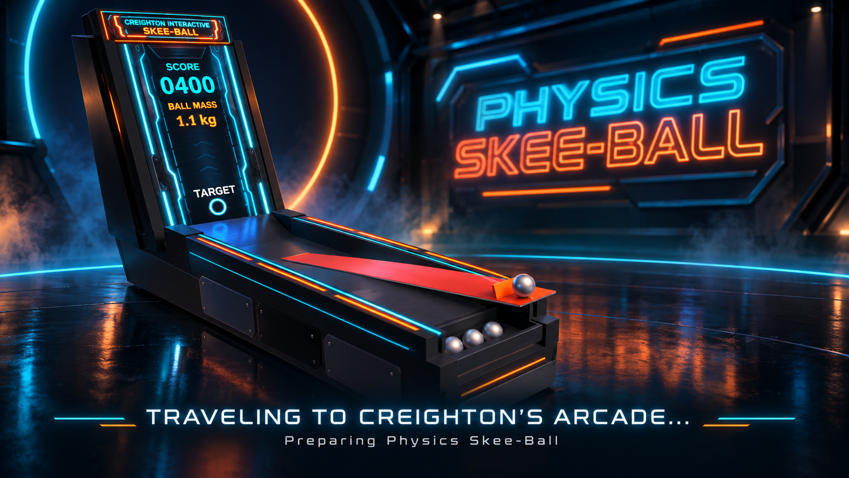 Traveling to Creighton's Arcade. Preparing Physics Skee-Ball